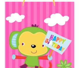 Cartoon monkey tote bag vector
