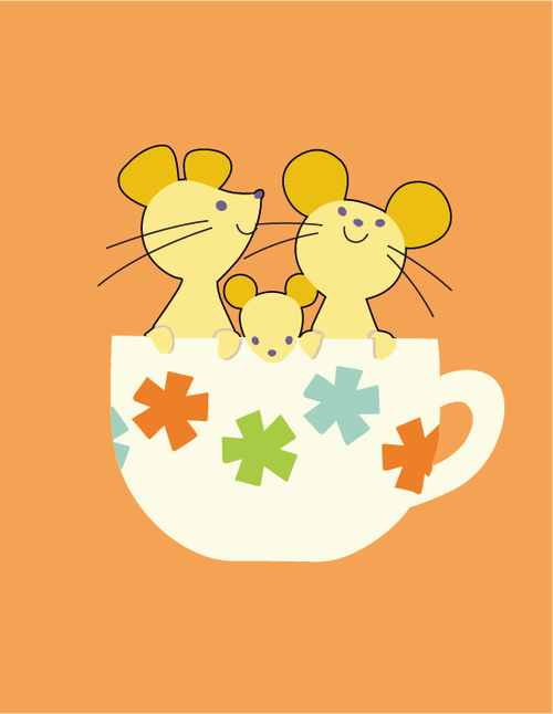 Cartoon mouse in cup vector