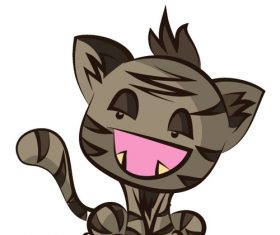 Cartoon striped kitten vector