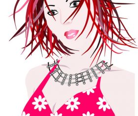 Cartoon woman material vector