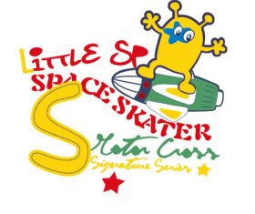 Cartoon yellow alien vector