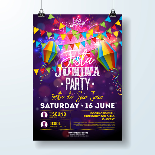 Celebration party flyer template vectors 01