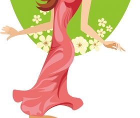 Characters and flower background vector