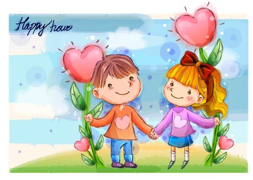Childrens hand in hand vector