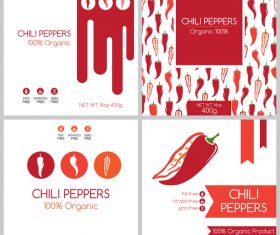 Chili peppees package box template vector