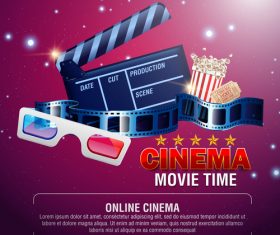 Cinema poster template vectors design 02