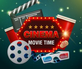 Cinema poster template vectors design 03