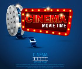 Cinema poster template vectors design 06