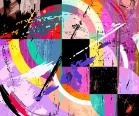 Circle quadrat grunge background vector