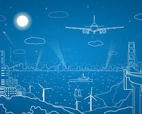 City panorama blueprint vector design 02