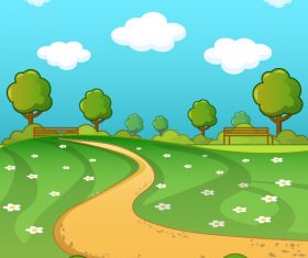 City park landscape vector