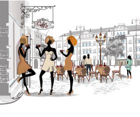 City street passers vector