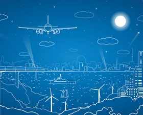 City train blueprint design vector 07