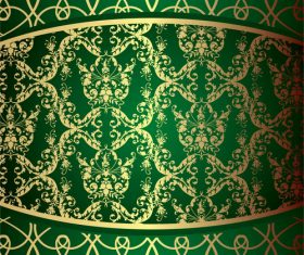 Classic Style Design green decor background vector 02