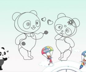 Classic cartoon animal illustration vector