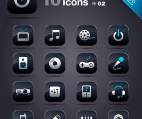 Collection of vector elements picture web design button icon tool media 05_02