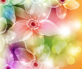 Colorful flower with halation background design vector