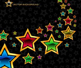 Colorful star with black background vector