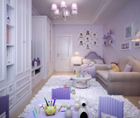 Concept design for a child's room in a subtle violet tone (2)