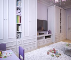 Concept design for a child's room in a subtle violet tone (3)
