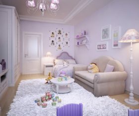 Concept design for a child's room in a subtle violet tone (7)