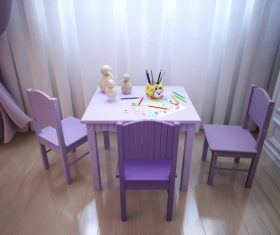 Concept design for a child's room in a subtle violet tone (8)