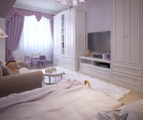 Concept design for a child's room in a subtle violet tone (9)