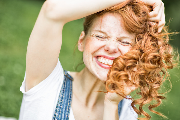 Confident smiling woman outdoor photo Stock Photo 01 free download