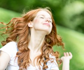 Confident smiling woman outdoor photo Stock Photo 03