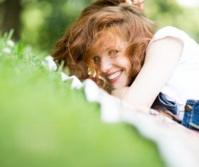 Confident smiling woman outdoor photo Stock Photo 04