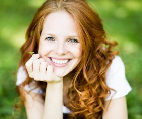 Confident smiling woman outdoor photo Stock Photo 05