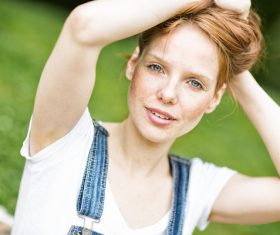 Confident smiling woman outdoor photo Stock Photo 07