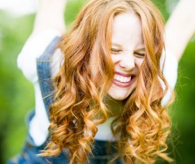 Confident smiling woman outdoor photo Stock Photo 08