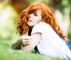 Confident smiling woman outdoor photo Stock Photo 09