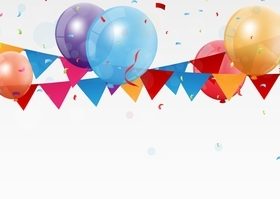 Corner flag with balloons background vector