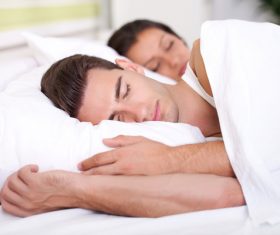 Couple sleep in each others arms Stock Photo 05