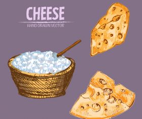 Cream with cheese vintage vector material