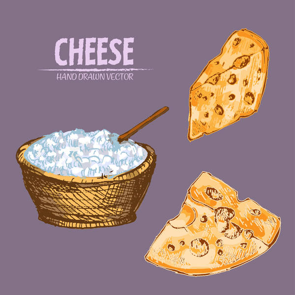 Cream with cheese vintage vector material