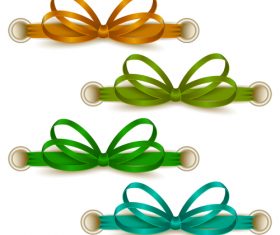 Creative bows design vector material 02