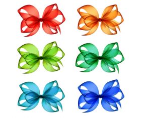 Creative bows design vector material 04