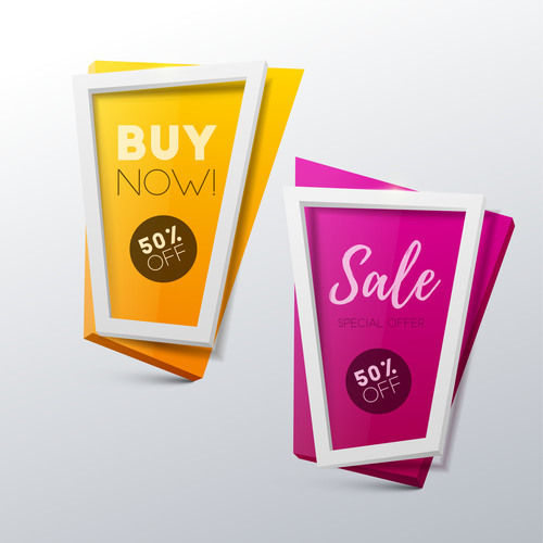 Creative sale banners template vector 01