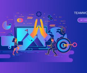 Creative teamwork design concept vector