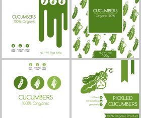 Cucumbers package box template vector
