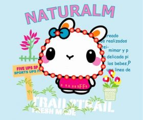 Cute bunny illustration vector