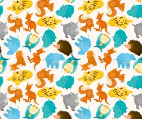 Cartoon animal seamless pattern vector free download