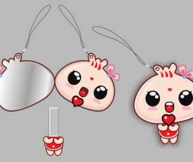 Cute cartoon character small comb vector