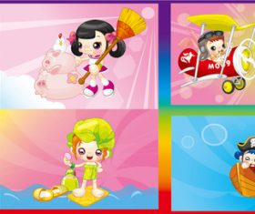 Cute cartoon children illustration vector