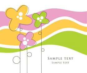 Cute floral card hand drawing design vector 02