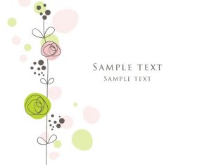 Cute floral card hand drawing design vector 04