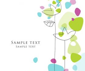 Cute floral card hand drawing design vector 05